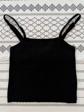 ✨3x$30✨ H&M Black Ribbed Cami Tank Top